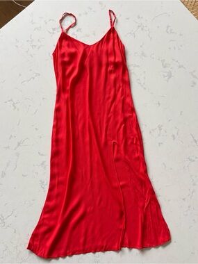 Like new, Reformation Midi slip dress, size 0, red